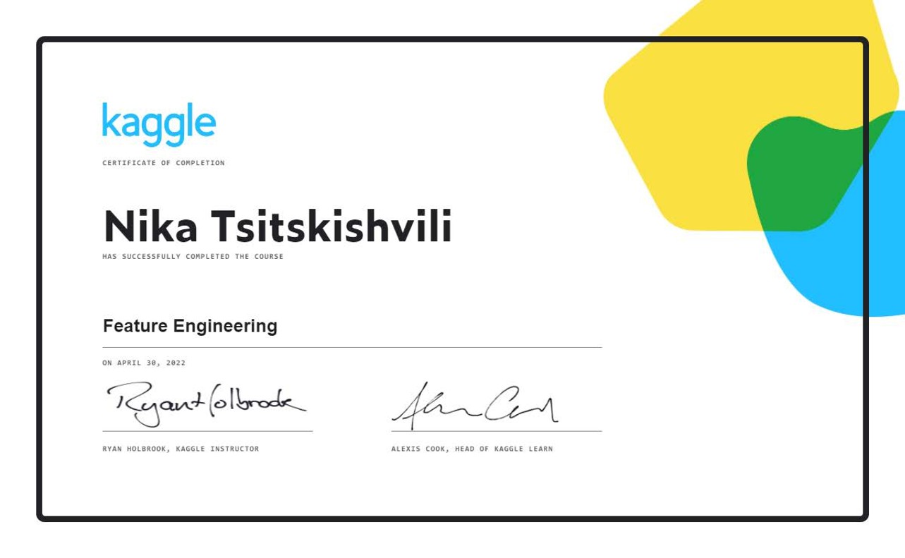Certificate: Feature Engineering